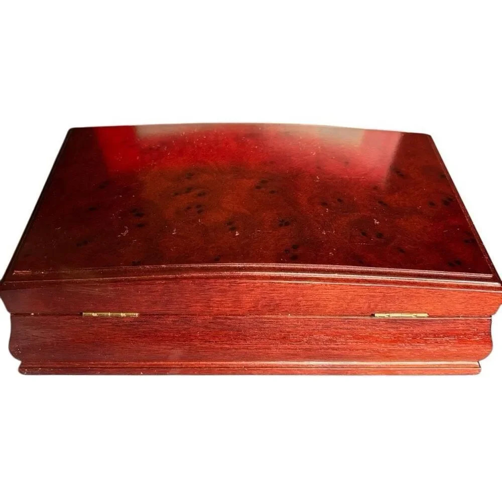 Classic Wooden Jewelry Box - Mahogany Brown
